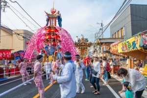 秩父祭　出店に神輿